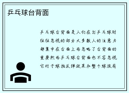 乒乓球台背面