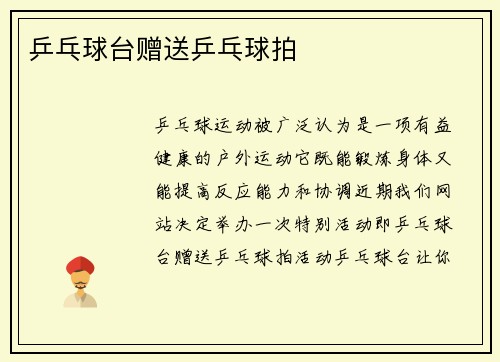 乒乓球台赠送乒乓球拍